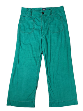 Maeve By Anthropologie The Colette Green Wide-Leg Cropped Pants SKU1521